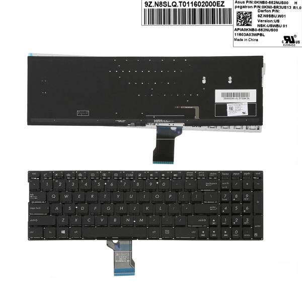 Tastatura Laptop, Asus, ZenBook Pro UX501, UX501J, UX501JW, UX501JW, UX52, UX52A, UX52V, UX52VS, cu iluminare, neagra, layout US
