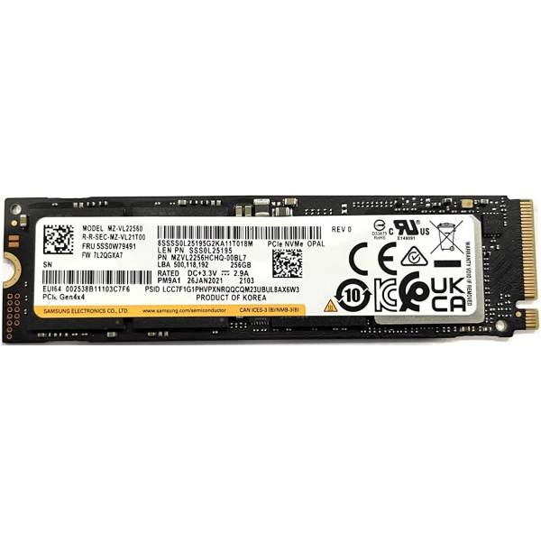 SSD Samsung PM9A1, MZ-VL22560, 256GB ,PCIe Gen4x4, bulk, format NVMe M.2 2280 SSD Samsung PM9A1, MZ-VL22560, 256GB ,PCIe Gen4x4, bulk, format NVMe M.2 2280