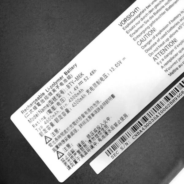 Baterie Laptop, MSI, S9N-903A210-M47, S9N-903A212-M47, S9N-903A231-SB3, S9N-903A240-M47, S9N-903A241-AQ2, S9N-903A252-SB3, BTY-M6K, 11.4V, 4500mAh, 52.4WH