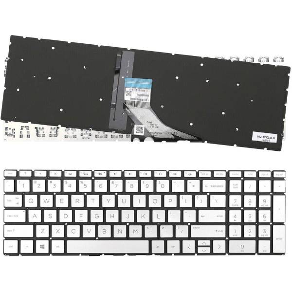 Tastatura palmrest Laptop, HP, Pavilion X360 15-CR, 15T-CR, TPN-W132, iluminata, argintie, layout US