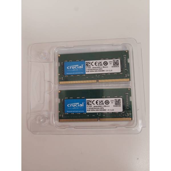 Kit Memorie Laptop RAM Crucial SODIMM 16GB (2x8GB) DDR4 3200Mhz 1.2V CL22 CT2K8G4SFRA32A