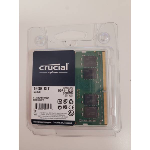 Kit Memorie Laptop RAM Crucial SODIMM 16GB (2x8GB) DDR4 3200Mhz 1.2V CL22 CT2K8G4SFRA32A