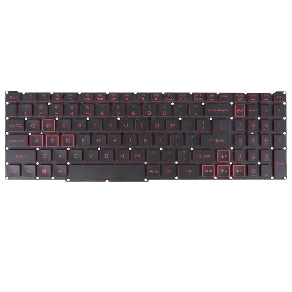 Tastatura Laptop, Acer, Nitro 5 AN515-46, AN515-47, conector ingust, iluminata, rosie, layout US