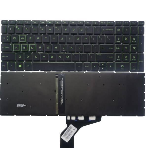 Tastatura palmrest Laptop, HP, Pavilion X360 15-CR, 15T-CR, TPN-W132, iluminata, verde, layout US