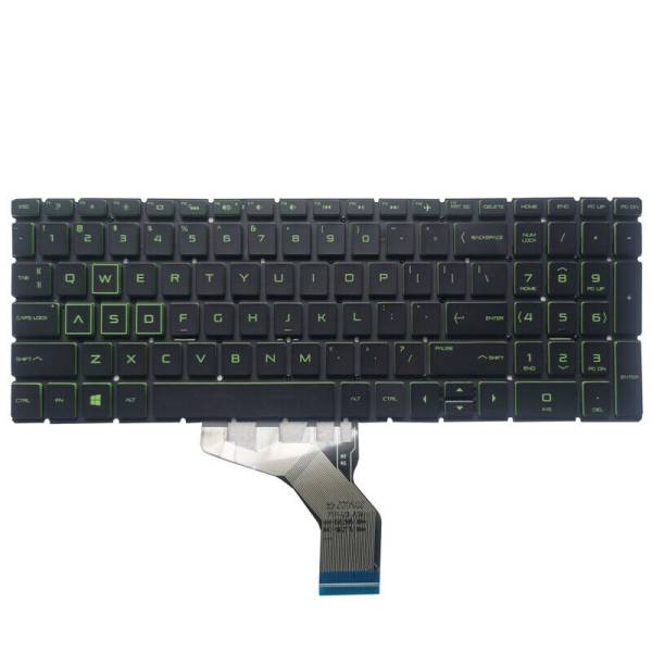 Tastatura palmrest Laptop, HP, Pavilion X360 15-CR, 15T-CR, TPN-W132, iluminata, verde, layout US