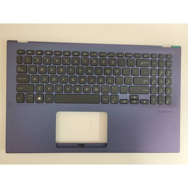 Carcasa superioara palmrest cu tastatura Laptop, Asus, VivoBook 15 S512J, S512JA, S512JF, S512JP, S512U, S512UA, S512UF, 90NB0K96-R32UI0, 13NB0KA6P01112-1, 13N1-6TA0A31, X512UB-8B, iluminata, albastra, layout US