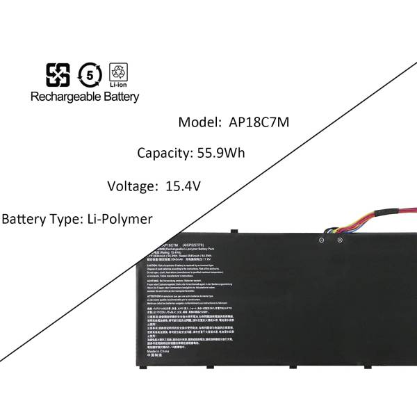 Baterie Laptop, Acer, ConceptD 3 Ezel Pro CC315-73P, KT.00407.008, 4ICP5/57/79, AP18C7M, 15.4V, 3634mAh, 55.9Wh