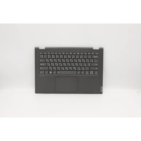 Carcasa superioara cu tastatura palmrest Laptop, Lenovo, IdeaPad Flex-14IWL Type 81SQ, 5CB0S17380, AP2GA000A, iluminata, gri, layout UA (ukrainian)