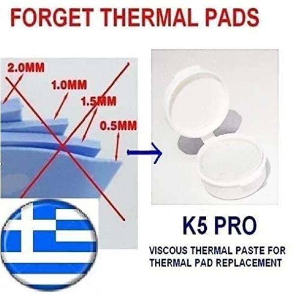 Pasta termica profesionala K5 Pro 20g, pentru inlocuire termal pad pentru placi video, laptopuri de gaming, IMac, PS3, PS4, PS5, XBox, memorii video, surse video