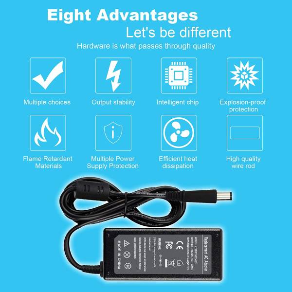 Incarcator compatibil laptop, Dell, PA 10, PA 3E, J62H3, HA65NE0-00, NF599, U7809, UC473, PP31L, PP39L, PP25L, 19.5V, 3.34A, 65W, mufa 7.4x5.0mm