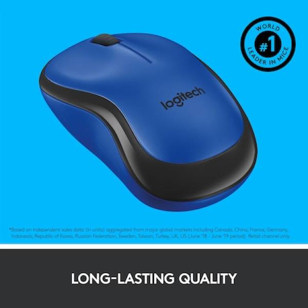 Mouse Logitech M220 Silent, Wireless, Blue