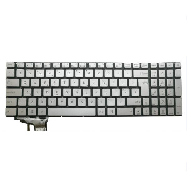 Tastatura Laptop, Asus, ROG G551J, G551JB, G551JK, G551JM, G551JQ, G551JW, G551JX, iluminata, argintie, layout UK