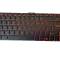 Tastatura Laptop Workstation, MSI, WS75, 9TJ, 9TK, 10TL, 10TM, iluminata, rosie, layout US