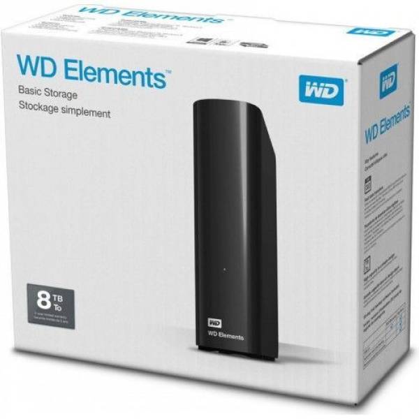 Hard disk extern Western Digital WD Elements Desktop 3.5 8TB USB3, Black