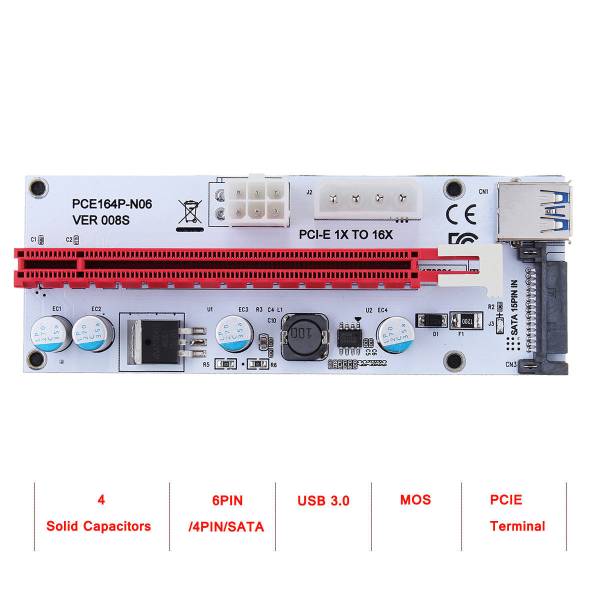 Riser PCIe extensie 1x la 16x V008s mining etherum zcash bitcoin
