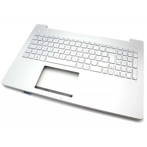 Carcasa superioara cu tastatura palmrest Laptop, Asus, N550, N550J, N550JA, N550JK, N550JV, N550LF, R552, R552JK, R552JV, R552LF, argintiu, cu iluminare