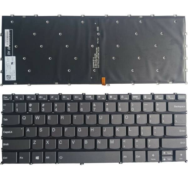 Tastatura Laptop 2-in-1, Lenovo, IdeaPad 5 14IRH9 Type 83KX, iluminata, gri, layout US