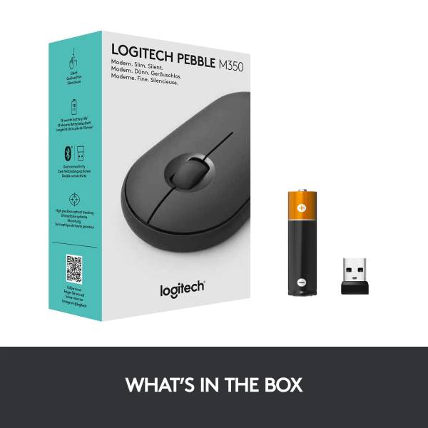 Mouse wireless Logitech Pebble M350, Grafit