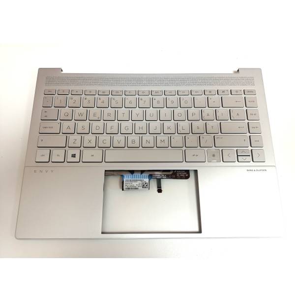 Carcasa superioara cu tastatura palmrest Laptop, HP, Envy 14-EB, TPN-Q252, M30903-001, M30903-031, M30903-271, M30903-B31, 46G3GTATP00, fara touchpad, iluminata, argintie, layout us